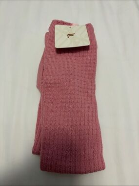 NWT Fabletics Pink Ribbed Thigh High Cable Knit Socks